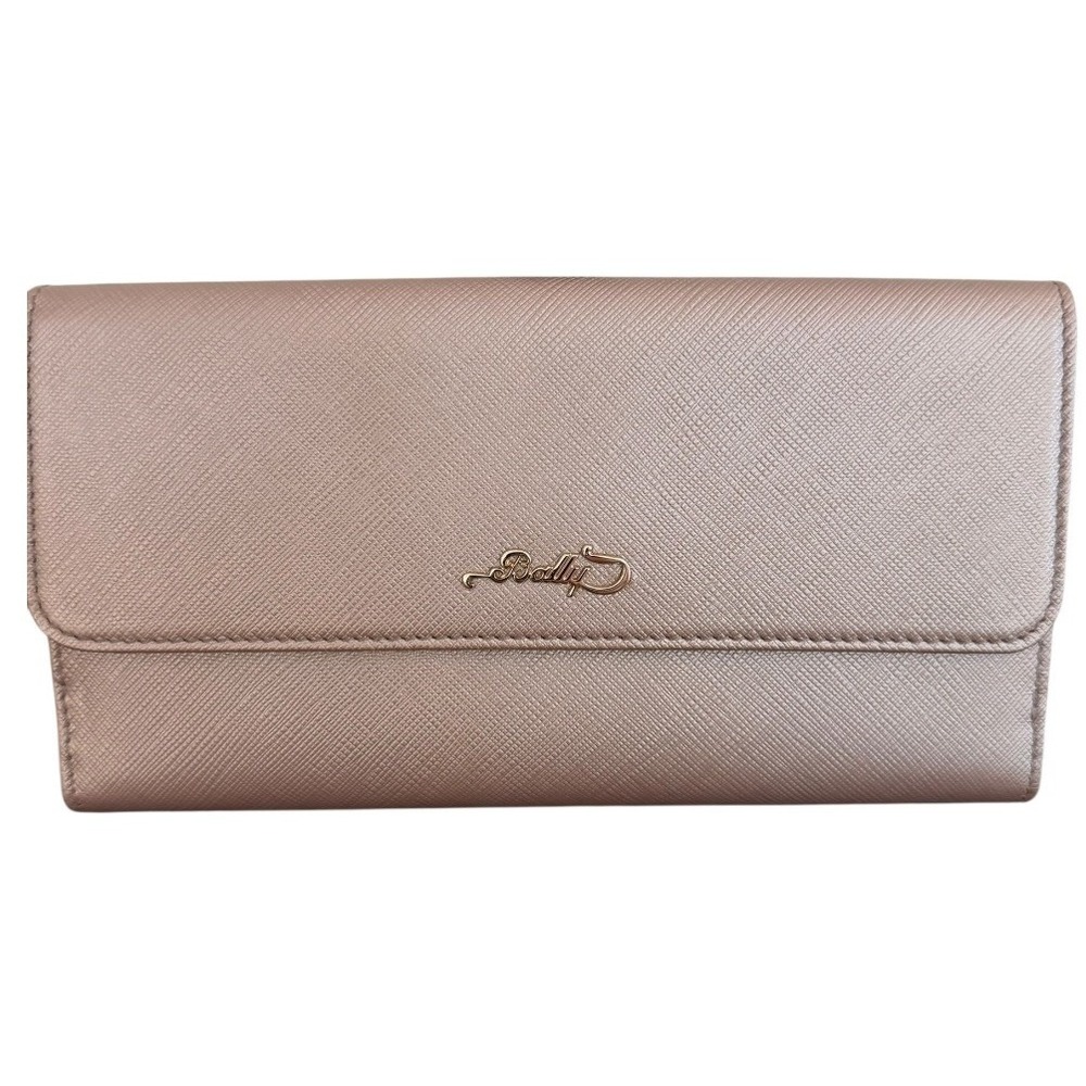 Bally Saffiano Leather Continental Wallet – Champagne – Like New w/ Box & Wrap